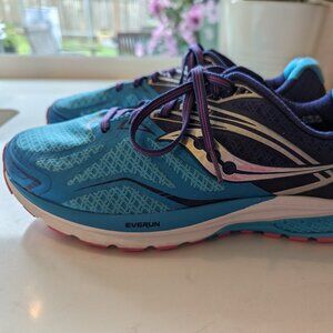 Saucony Ride 9 Shoes Womens Size 11 Blue Purple Running Athletic Sneakers